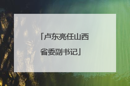 卢东亮任山西省委副书记