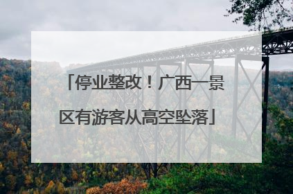 停业整改！广西一景区有游客从高空坠落
