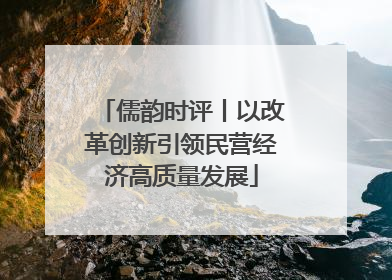 儒韵时评丨以改革创新引领民营经济高质量发展