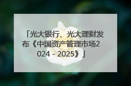 光大银行、光大理财发布《中国资产管理市场2024－2025》