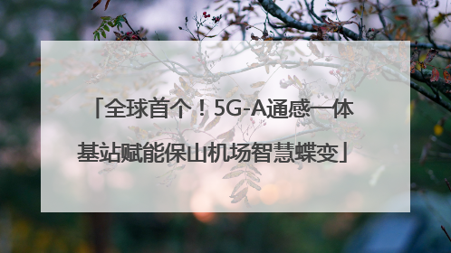 全球首个！5G-A通感一体基站赋能保山机场智慧蝶变