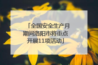 全国安全生产月期间洛阳市将重点开展11项活动