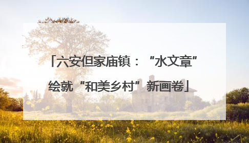 六安但家庙镇：“水文章” 绘就“和美乡村”新画卷