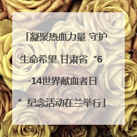 凝聚热血力量 守护生命希望 甘肃省“6 ·14世界献血者日”纪念活动在兰举行