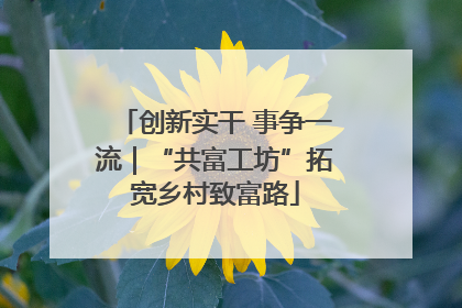 创新实干 事争一流｜“共富工坊”拓宽乡村致富路