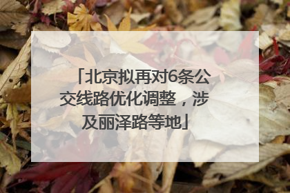 北京拟再对6条公交线路优化调整，涉及丽泽路等地