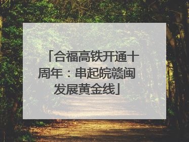 合福高铁开通十周年：串起皖赣闽发展黄金线