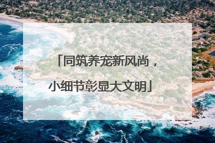 同筑养宠新风尚，小细节彰显大文明