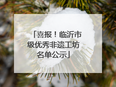 喜报！临沂市级优秀非遗工坊名单公示