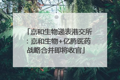 嘉和生物递表港交所：嘉和生物+亿腾医药战略合并即将收官