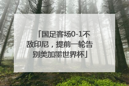 国足客场0-1不敌印尼，提前一轮告别美加墨世界杯