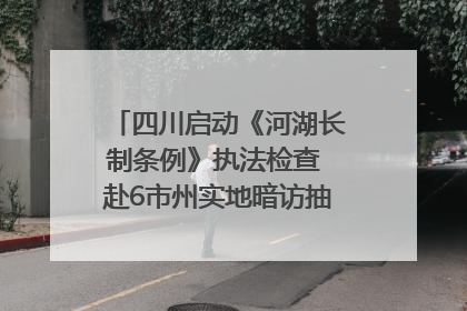 四川启动《河湖长制条例》执法检查 赴6市州实地暗访抽查｜四川人大之声