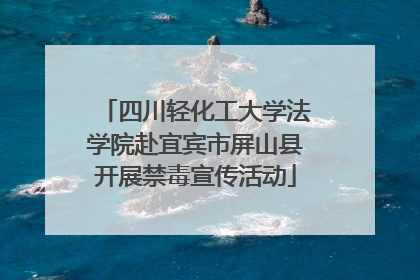 四川轻化工大学法学院赴宜宾市屏山县开展禁毒宣传活动