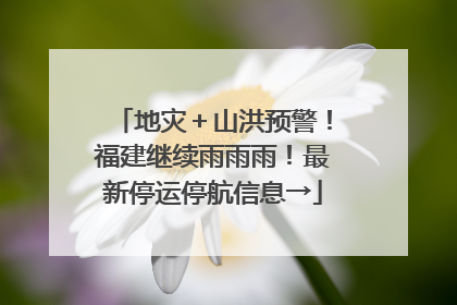 地灾＋山洪预警！福建继续雨雨雨！最新停运停航信息→