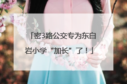 密3路公交专为东白岩小学“加长”了！