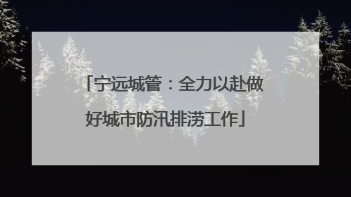 宁远城管：全力以赴做好城市防汛排涝工作