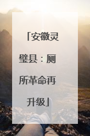 安徽灵璧县：厕所革命再升级