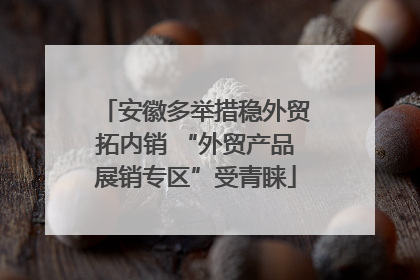 安徽多举措稳外贸拓内销 “外贸产品展销专区”受青睐