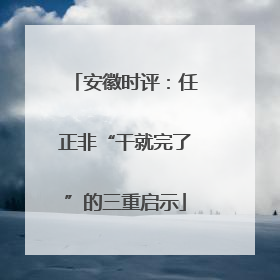 安徽时评：任正非“干就完了”的三重启示