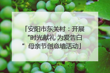 安阳市东关村：开展“时光献礼 为爱告白”母亲节创意墙活动