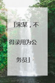 宋某，不得录用为公务员