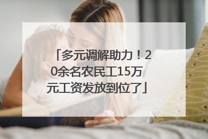多元调解助力！20余名农民工15万元工资发放到位了