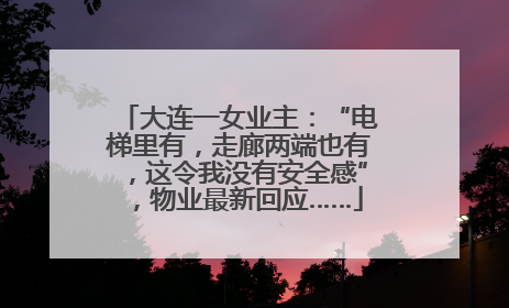 大连一女业主：“电梯里有，走廊两端也有，这令我没有安全感”，物业最新回应……