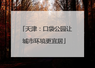 天津：口袋公园让城市环境更宜居
