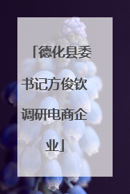 德化县委书记方俊钦调研电商企业