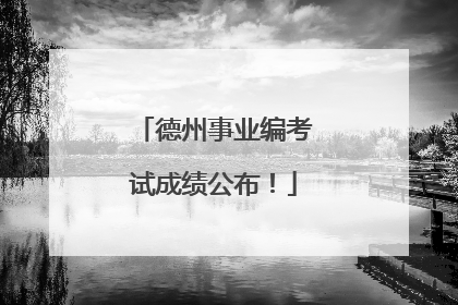 德州事业编考试成绩公布！