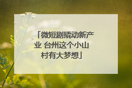 微短剧撬动新产业 台州这个小山村有大梦想
