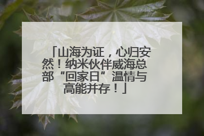山海为证，心归安然！纳米伙伴威海总部“回家日”温情与高能并存！