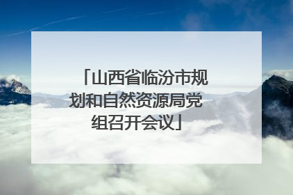 山西省临汾市规划和自然资源局党组召开会议