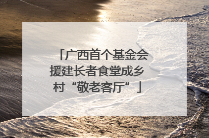广西首个基金会援建长者食堂成乡村“敬老客厅”