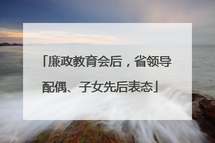 廉政教育会后，省领导配偶、子女先后表态