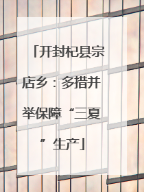 开封杞县宗店乡：多措并举保障“三夏”生产
