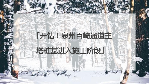 开钻！泉州百崎通道主塔桩基进入施工阶段