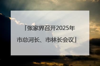 张家界召开2025年市总河长、市林长会议
