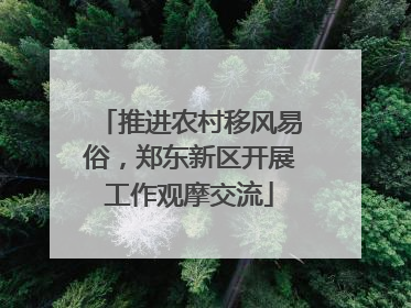 推进农村移风易俗，郑东新区开展工作观摩交流