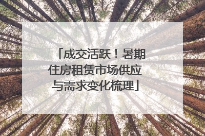 成交活跃！暑期住房租赁市场供应与需求变化梳理