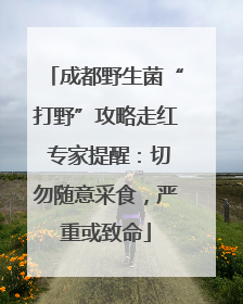 成都野生菌“打野”攻略走红 专家提醒：切勿随意采食，严重或致命