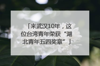 来武汉10年，这位台湾青年荣获“湖北青年五四奖章”