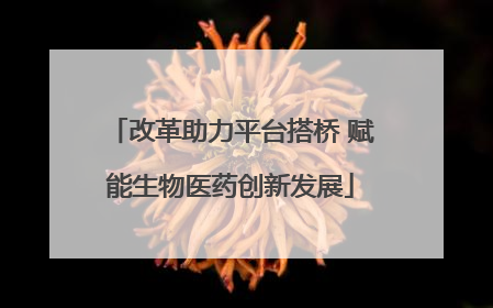 改革助力平台搭桥 赋能生物医药创新发展