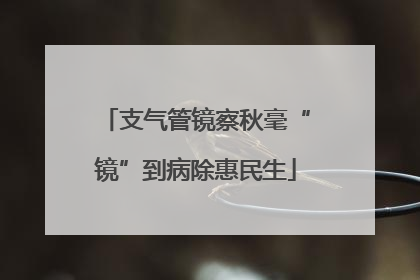 支气管镜察秋毫“镜”到病除惠民生