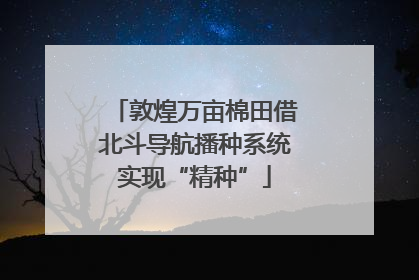 敦煌万亩棉田借北斗导航播种系统实现“精种”