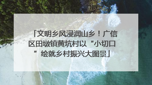 文明乡风浸润山乡！广信区田墩镇黄坑村以“小切口”绘就乡村振兴大图景