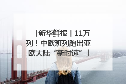 新华鲜报丨11万列！中欧班列跑出亚欧大陆“新时速”