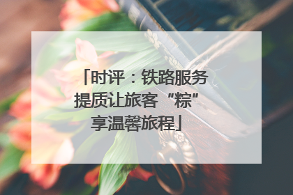 时评：铁路服务提质让旅客“粽”享温馨旅程