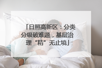 日照高新区：分类分级破难题，基层治理“精”无止境