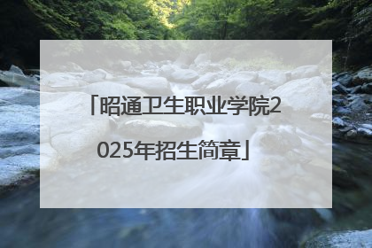 昭通卫生职业学院2025年招生简章